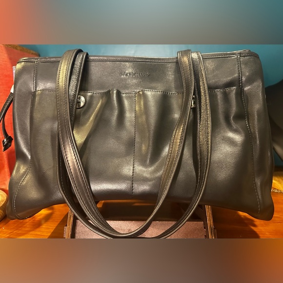 EUC Timeless Black Extra Soft Leather Bag | Two Exterior Pockets | Snap Closure - Picture 4 of 11